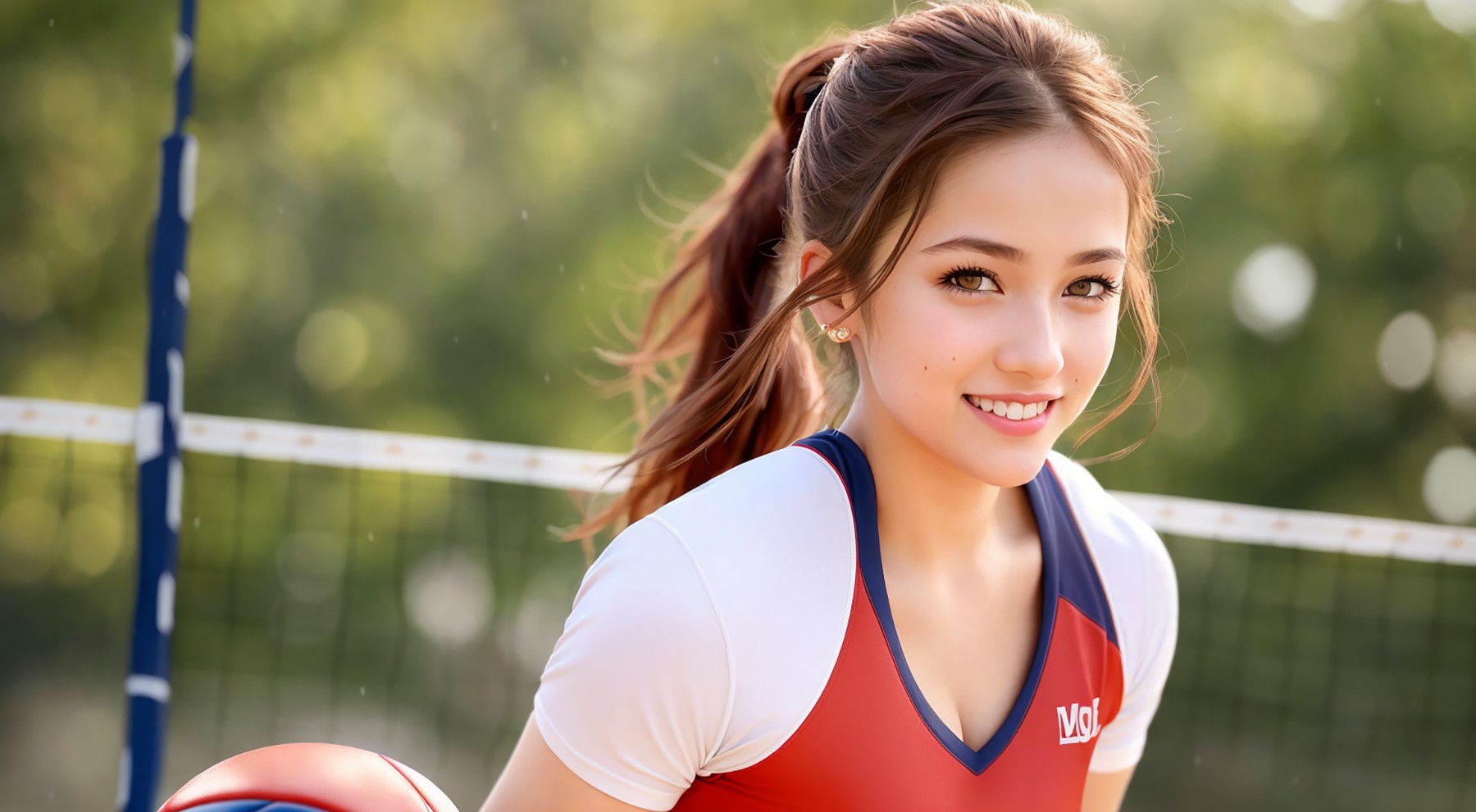 AIModel Vol.105 A Girl Playing Volleyball