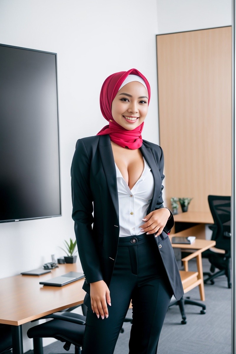 Hijabi coworker - 貼圖 - AI寫真 -
