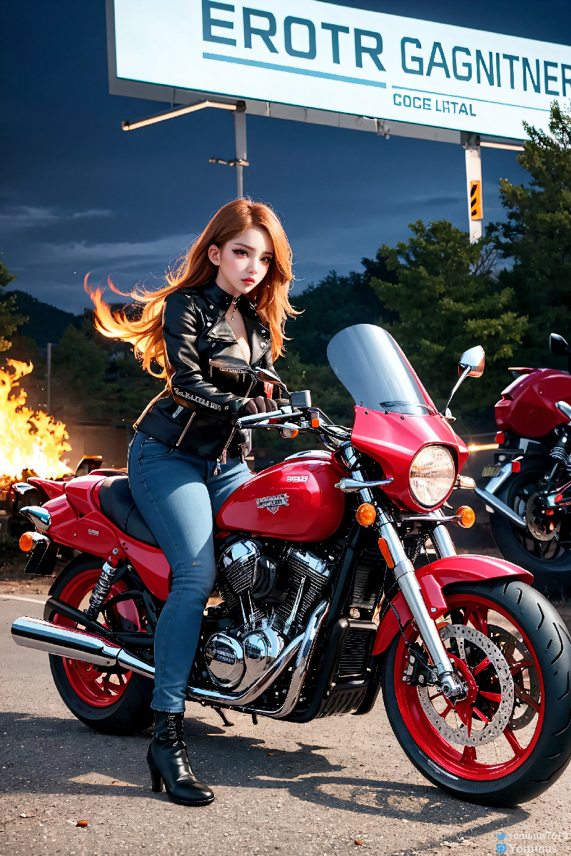 The female boss of the bikergang