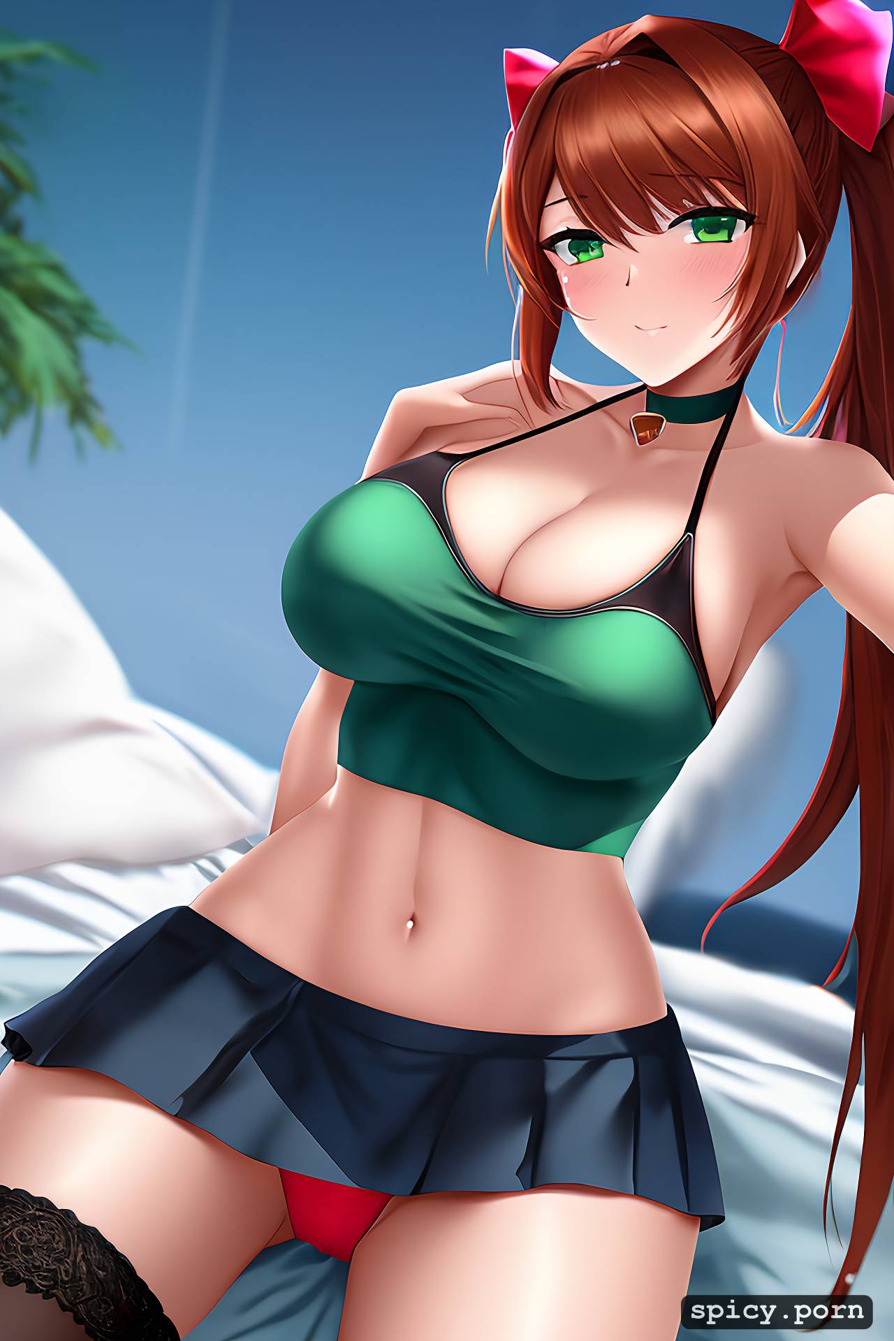 18 yo, green eyes, doki doki literature club monika, only one person on the