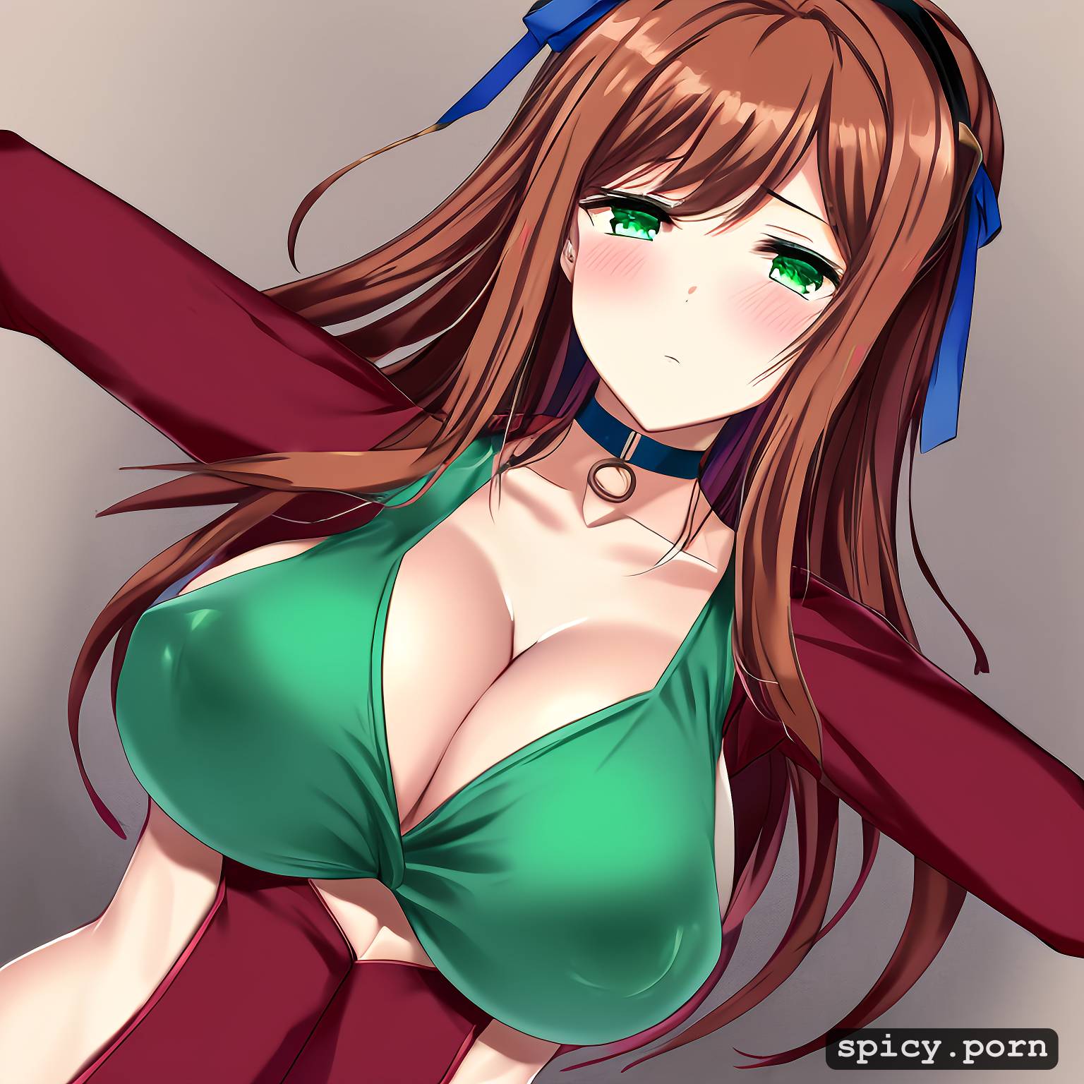 18 yo, green eyes, doki doki literature club monika, only one person on the