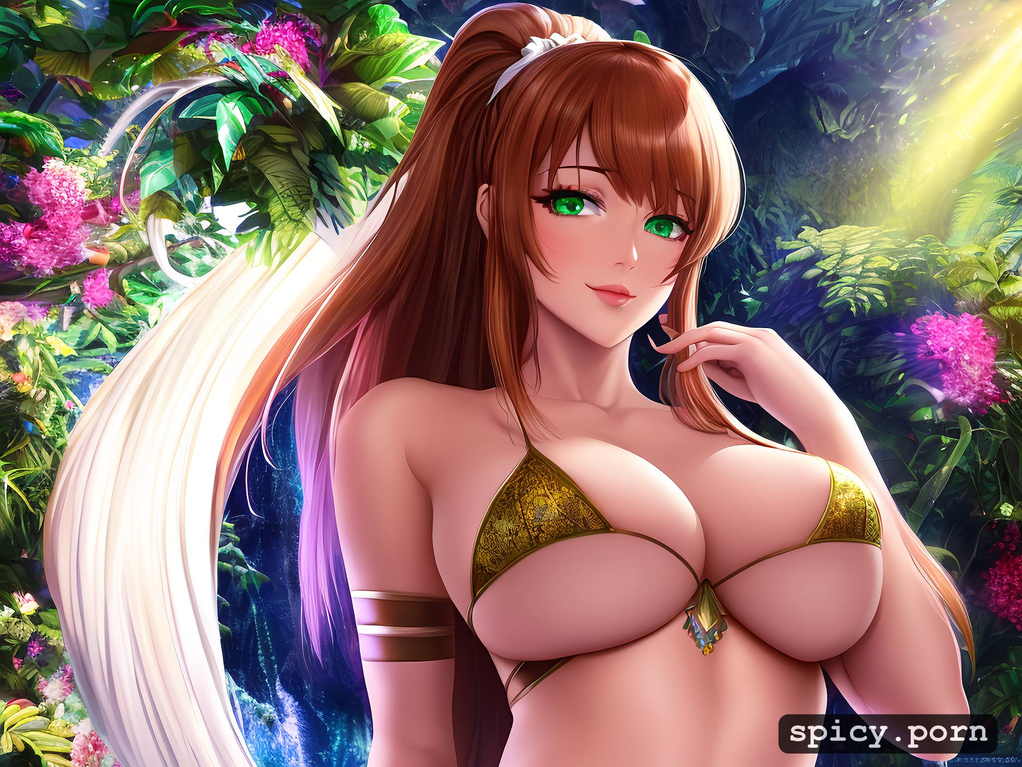 18 yo, green eyes, doki doki literature club monika, only one person on the
