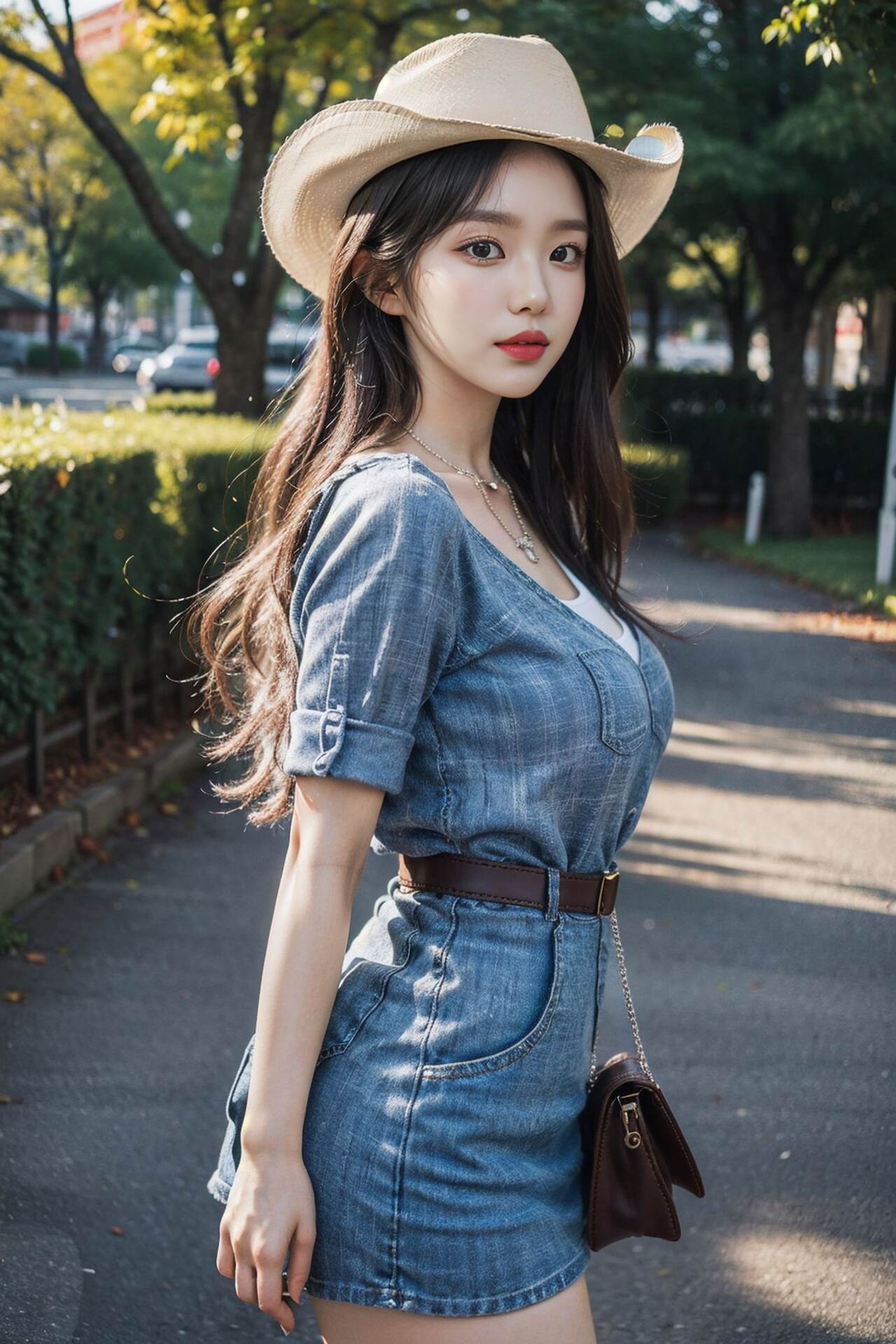 girl with a fashionable hat