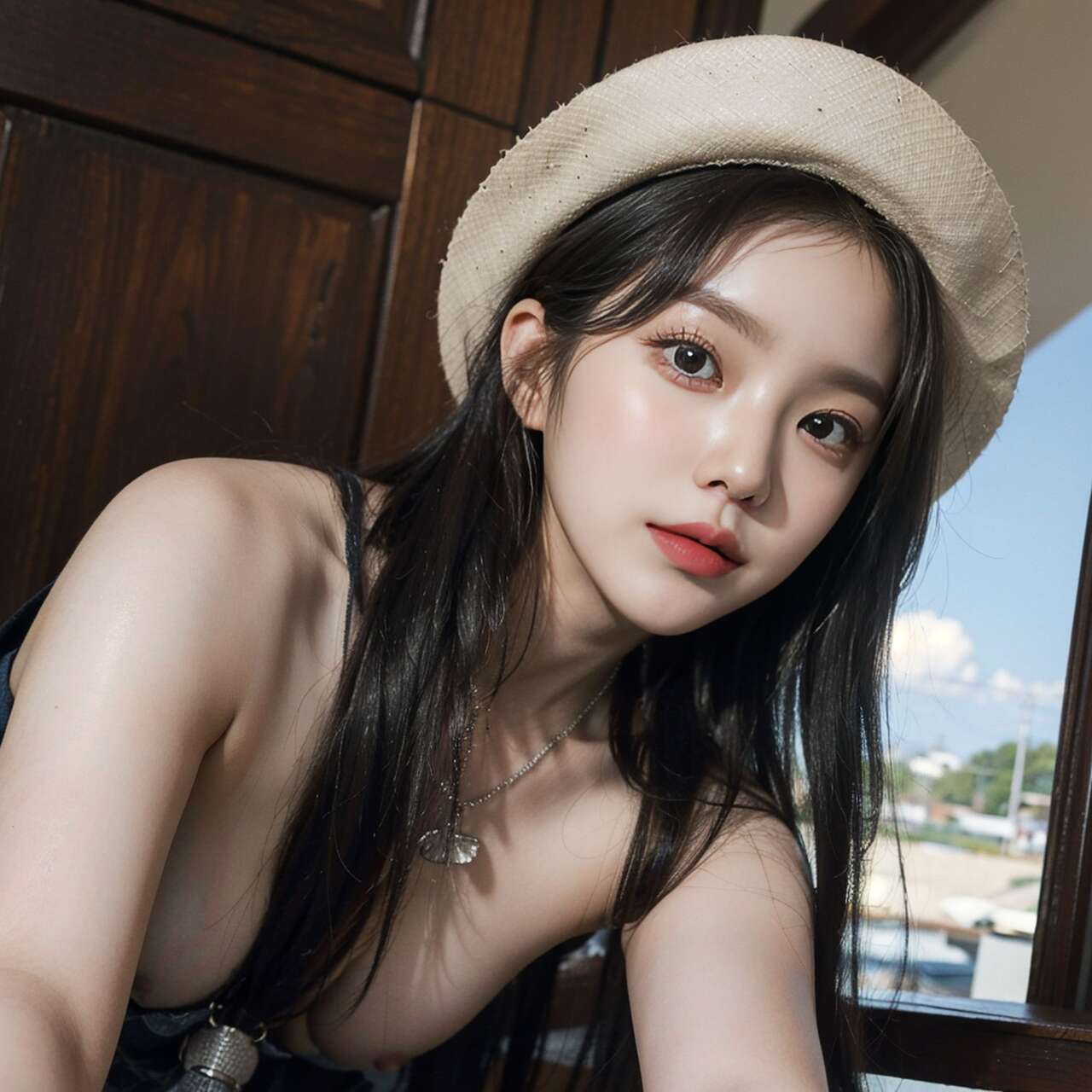 girl with a fashionable hat