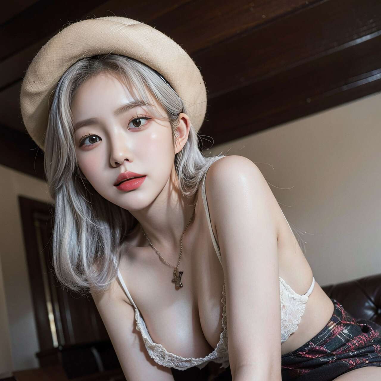 girl with a fashionable hat