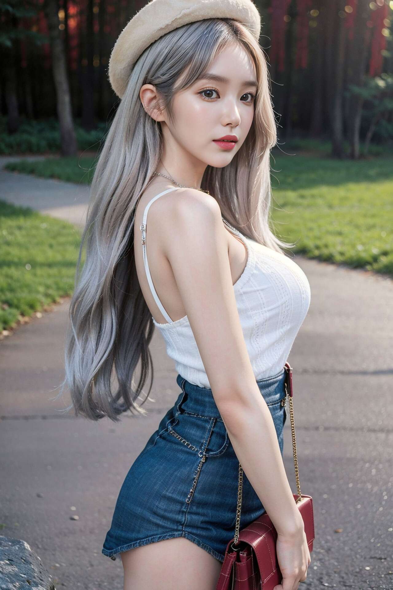 girl with a fashionable hat