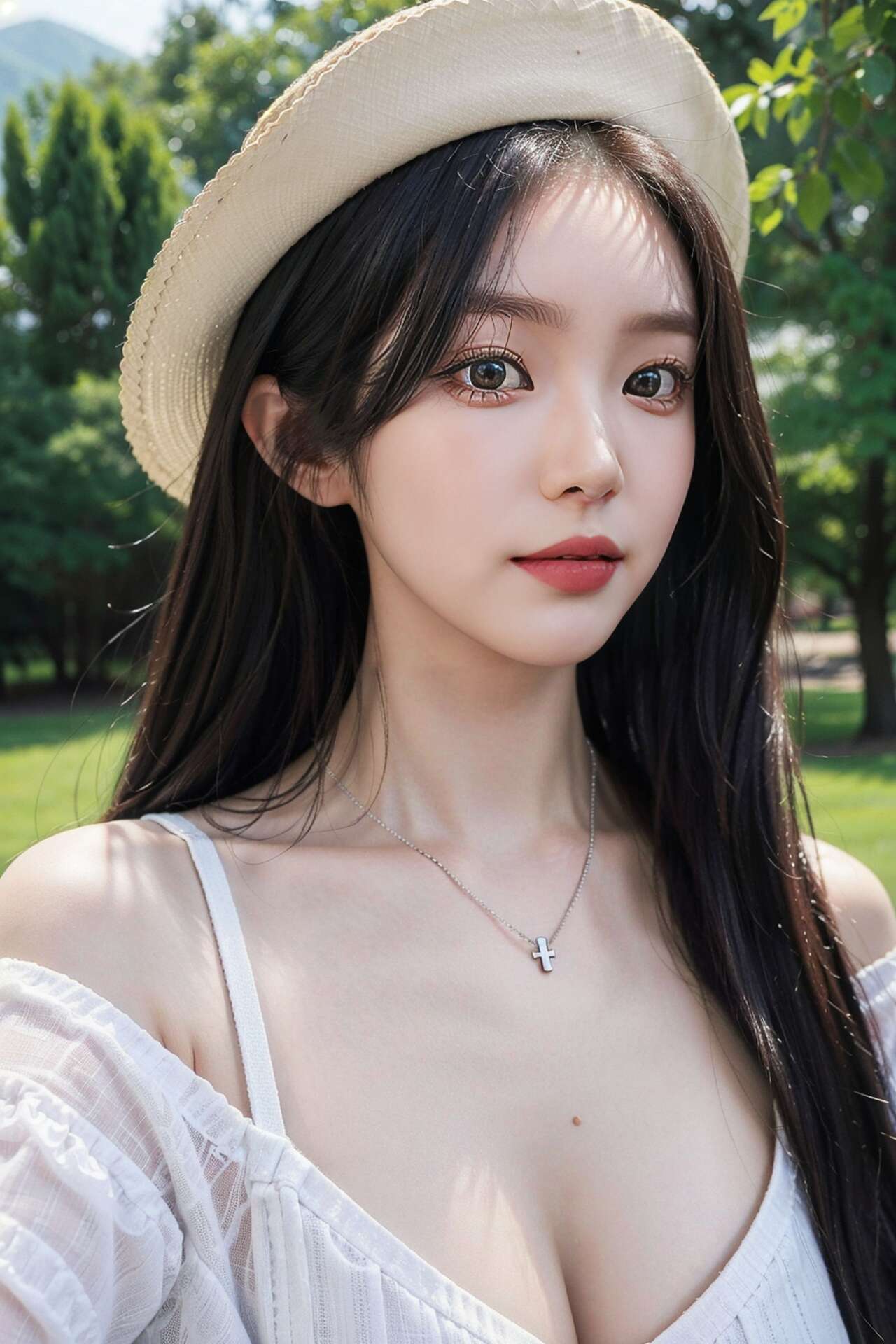 girl with a fashionable hat