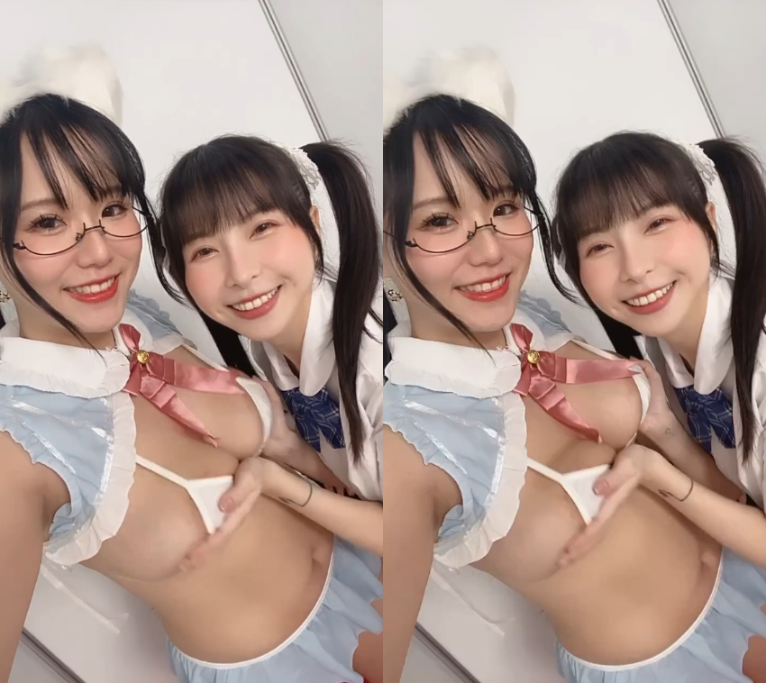 Tiny幫巨乳眼鏡娘「Angela寶7」捧奶秤重　竟一手無法掌握！