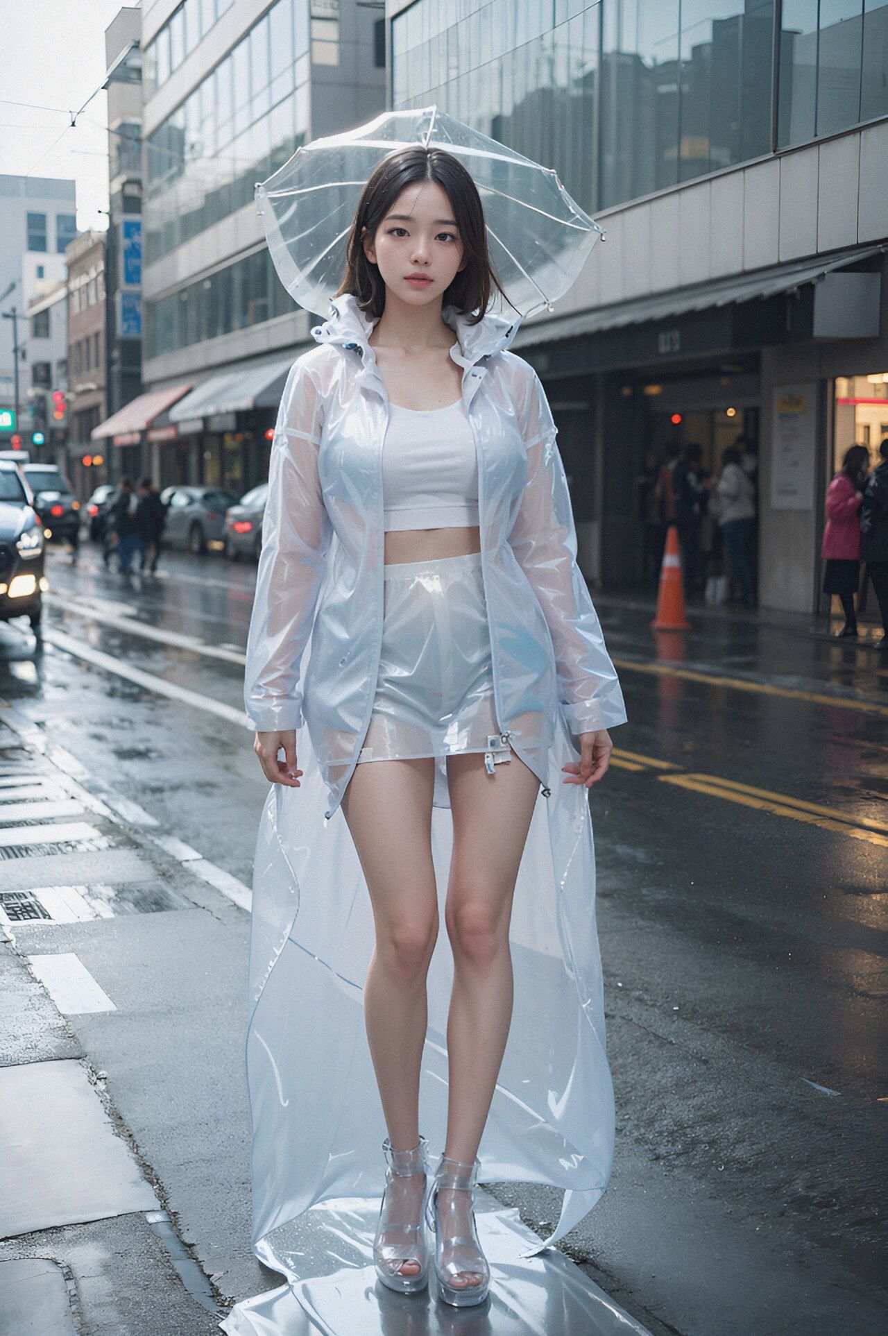 Aaliyah Illustration AI-094 ❤Raincoat Girl❤