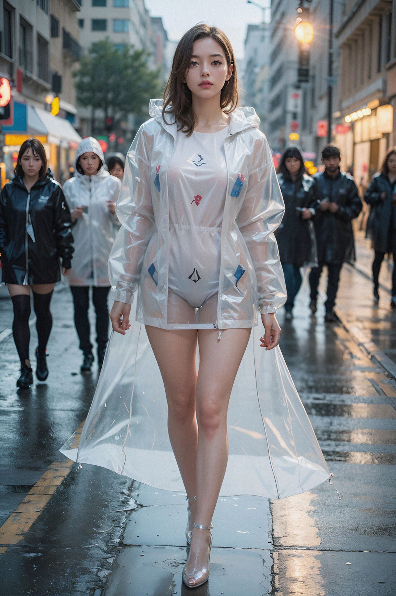Aaliyah Illustration AI-094 ❤Raincoat Girl❤