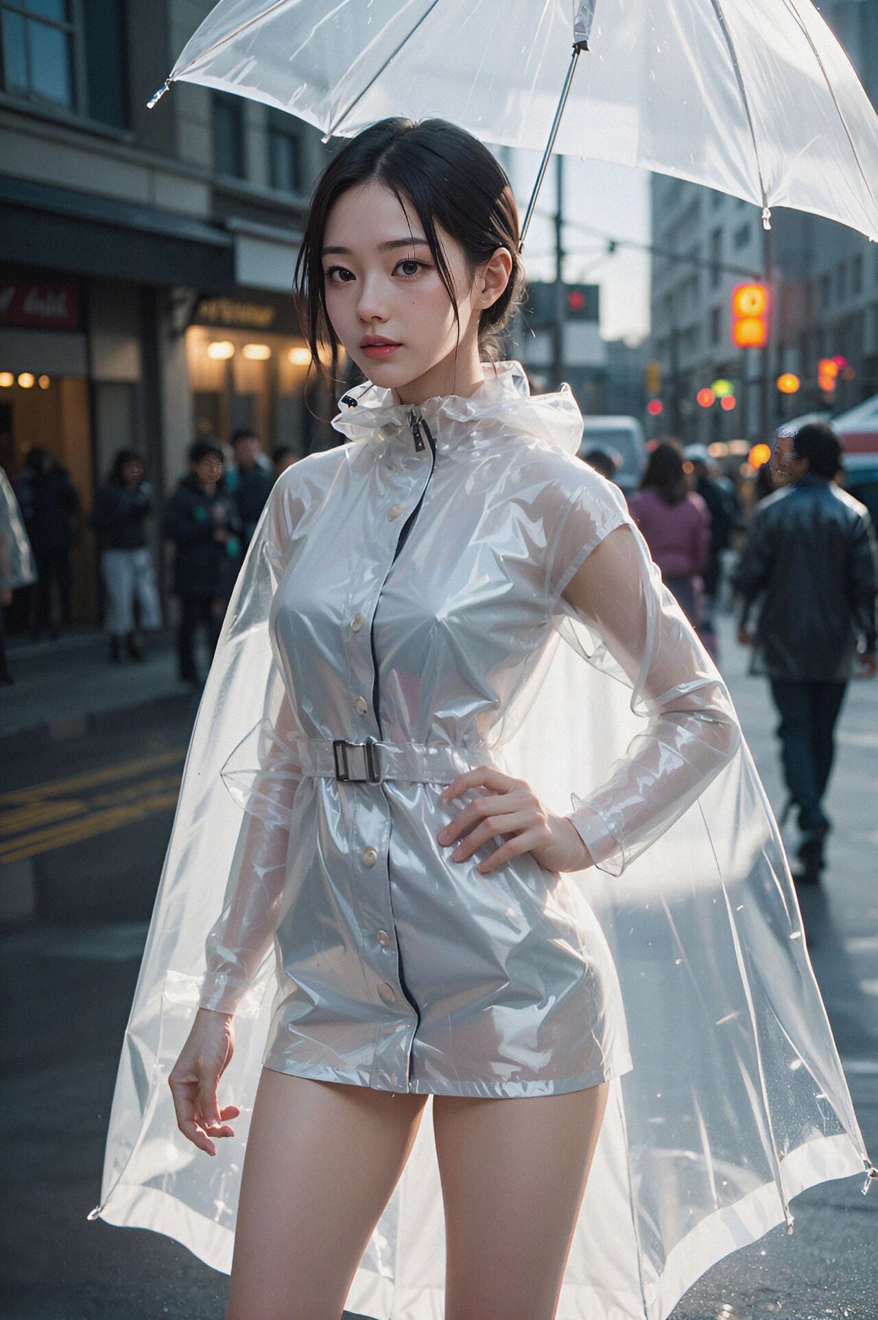 Aaliyah Illustration AI-094 ❤Raincoat Girl❤