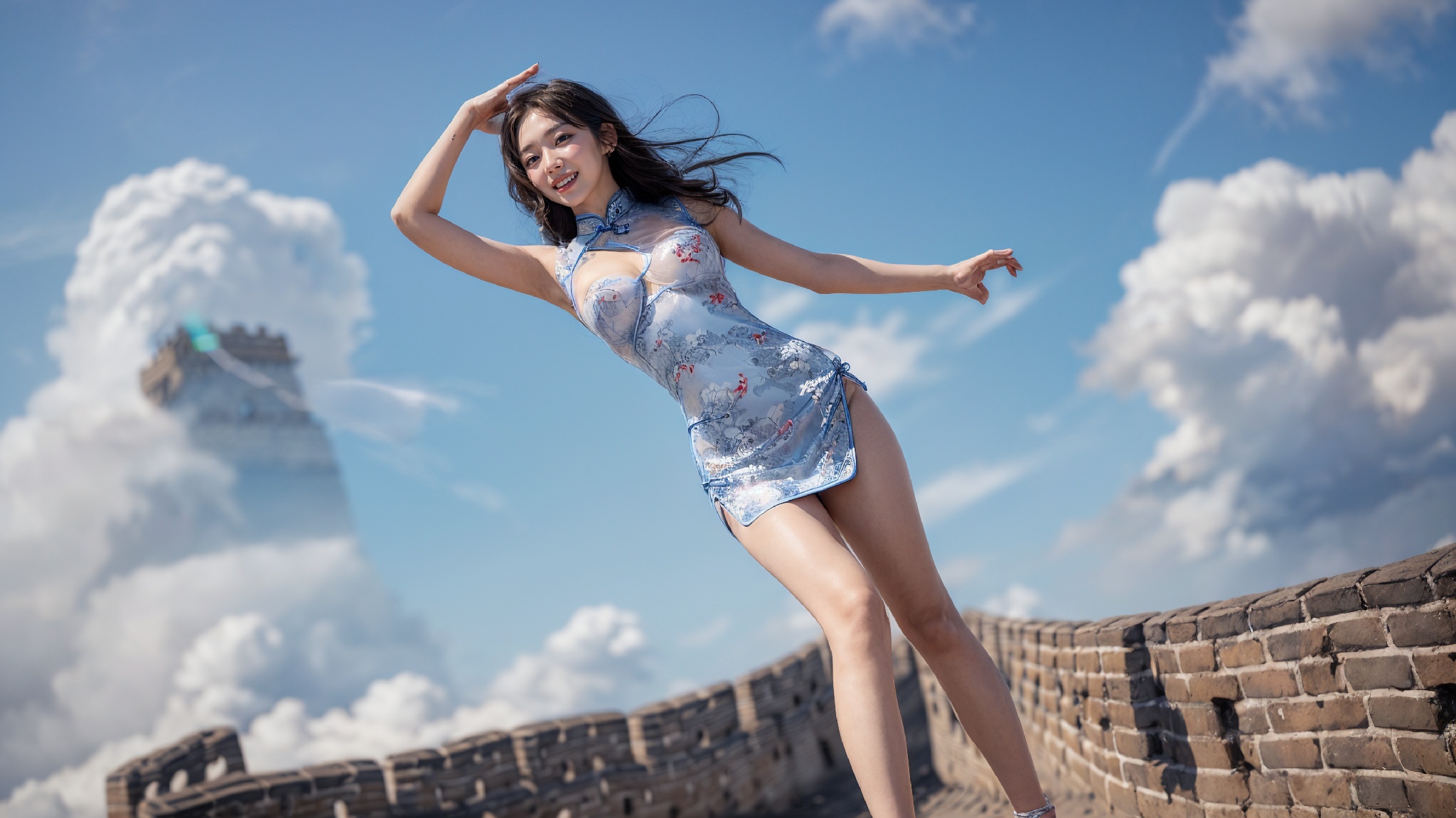 Great Wall Cheongsam Woman