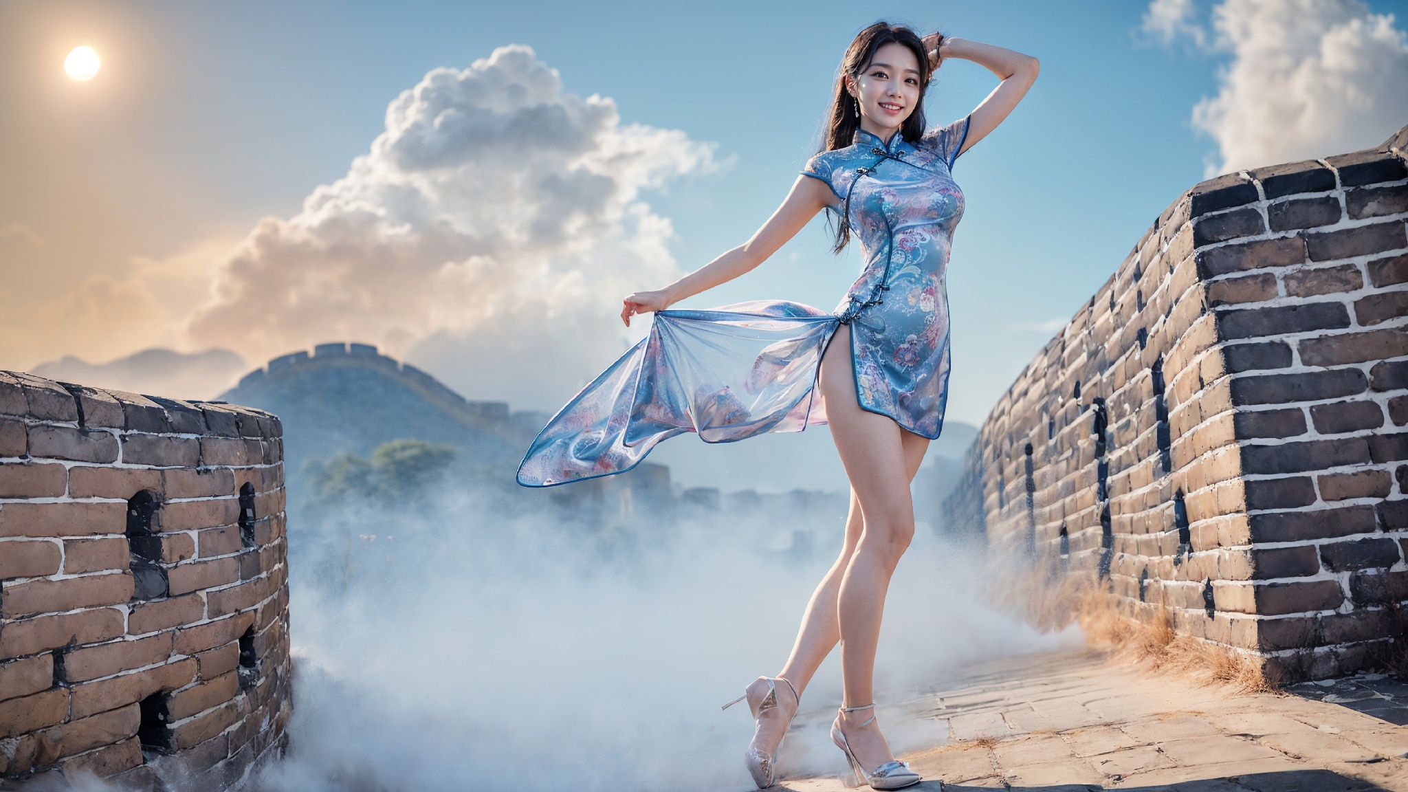 Great Wall Cheongsam Woman
