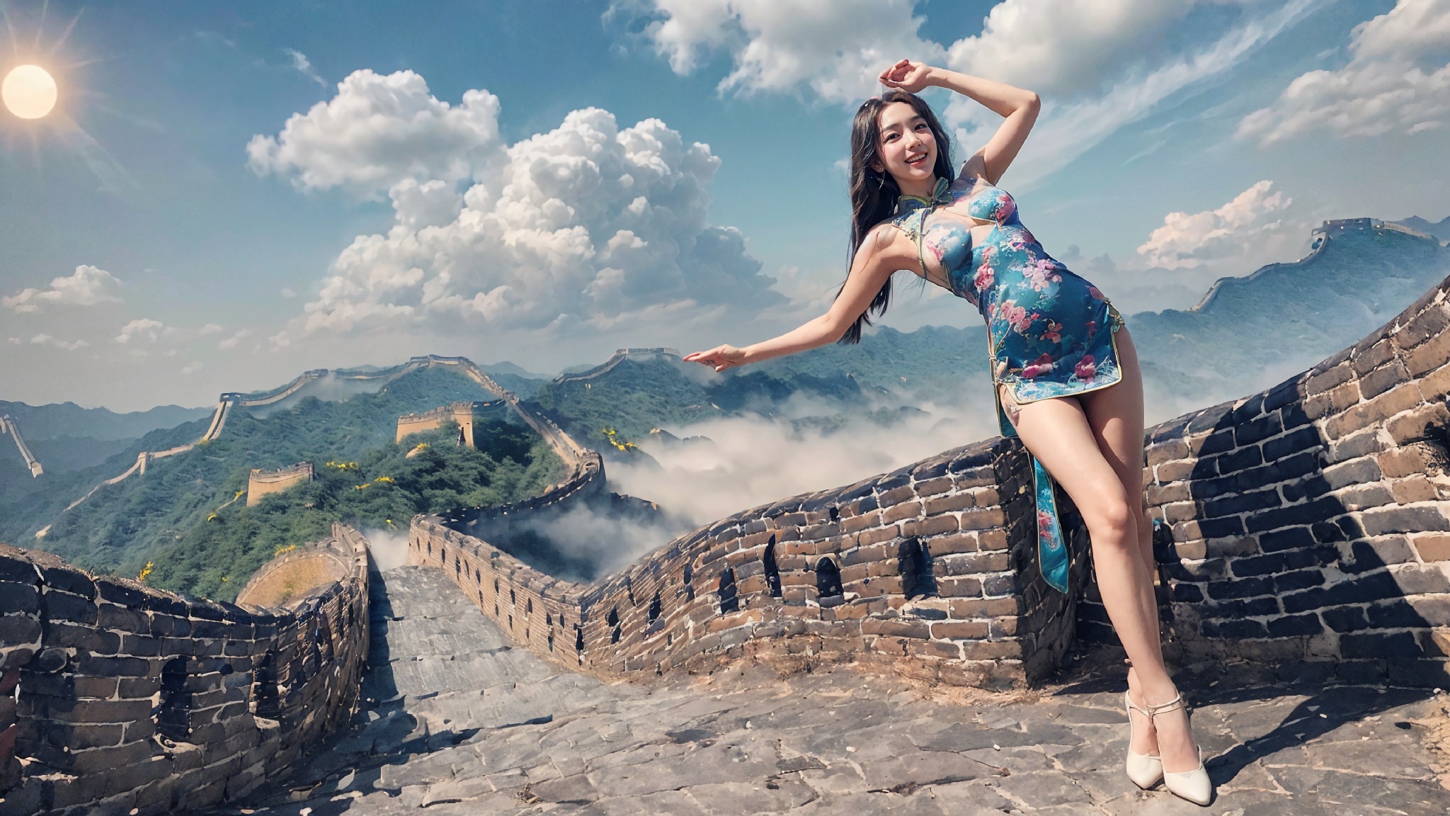 Great Wall Cheongsam Woman