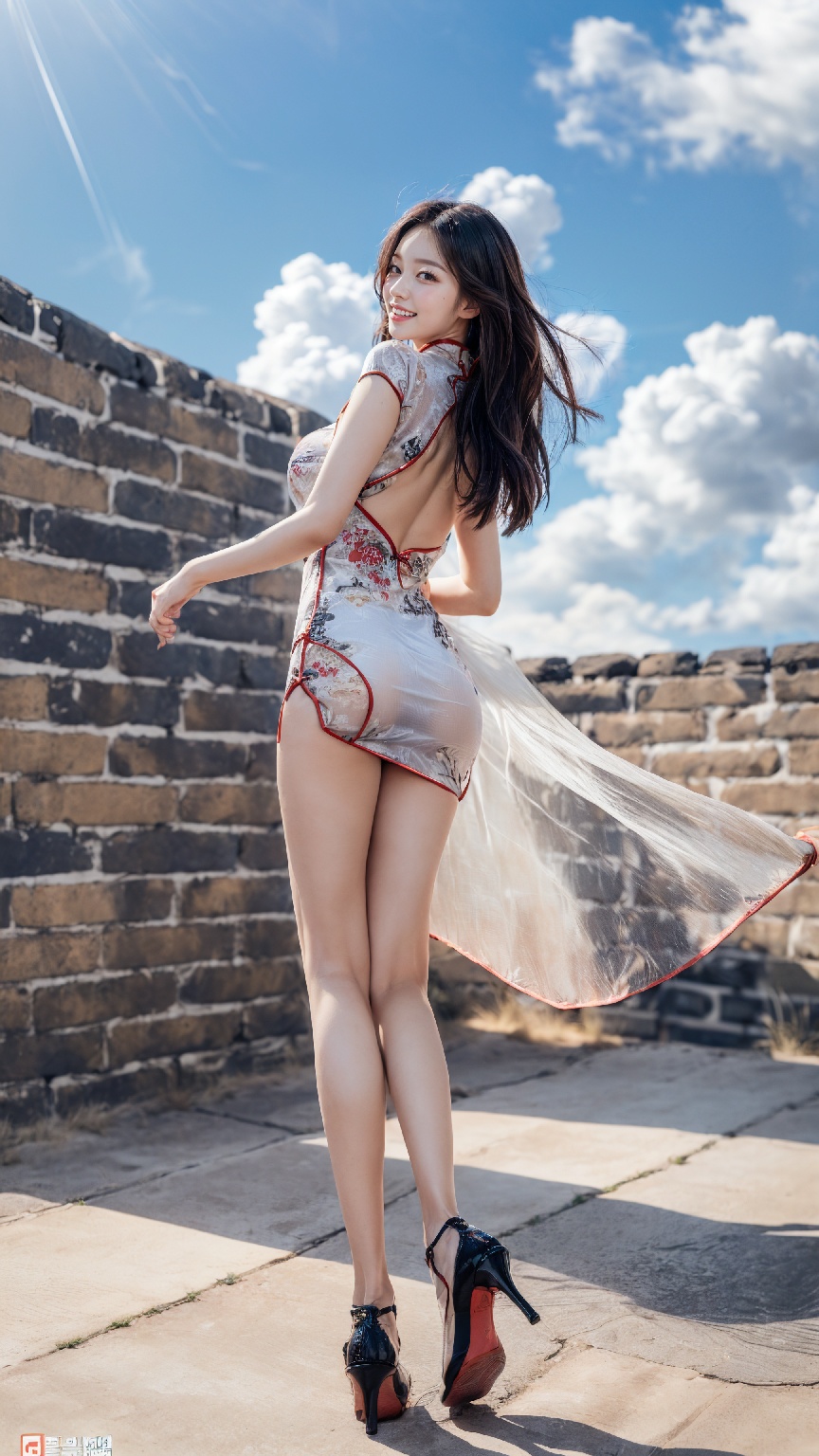 Great Wall Cheongsam Woman
