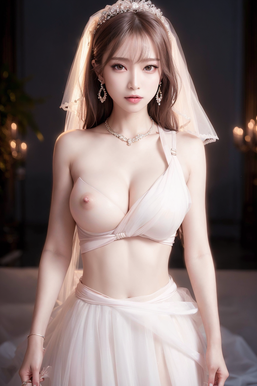 Wedding gown half-removed