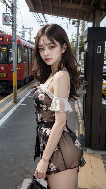 a girl in the platform