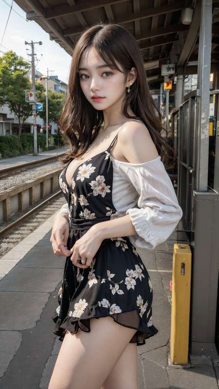 a girl in the platform