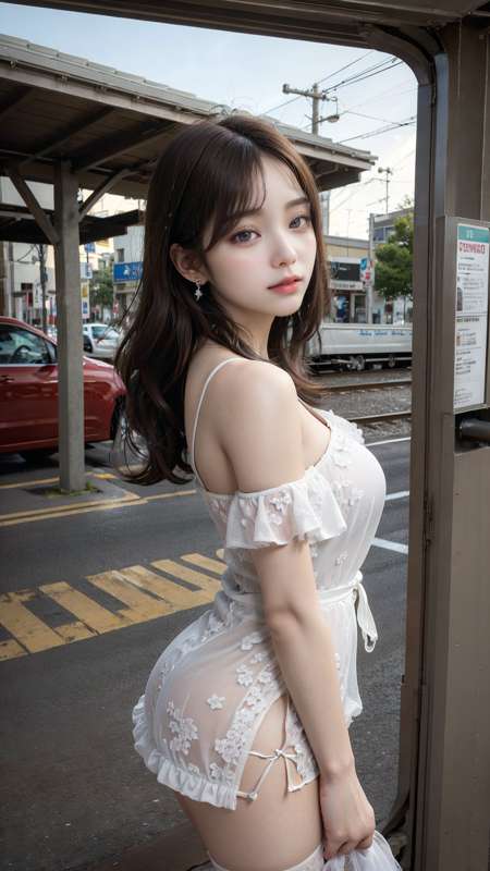a girl in the platform