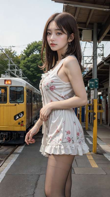 a girl in the platform