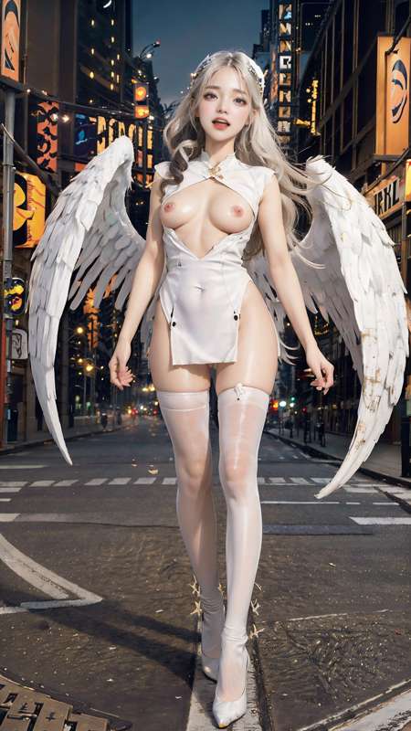 angel in city