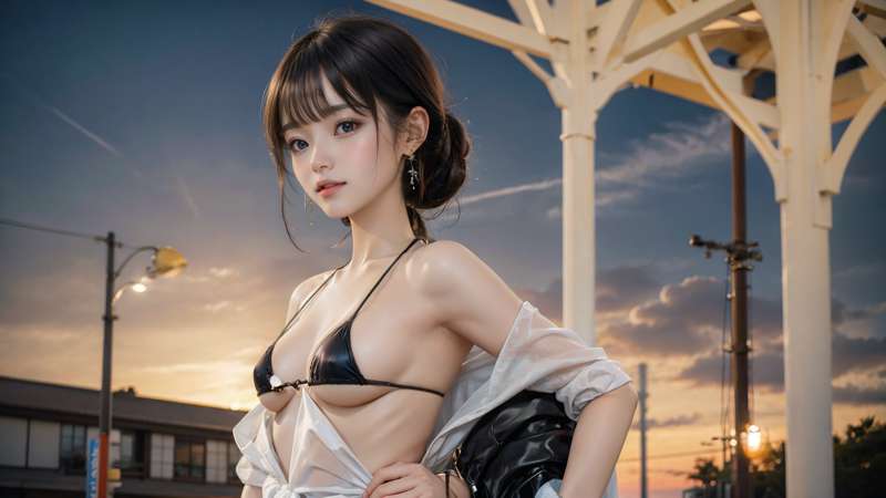 micro bikini and scenery