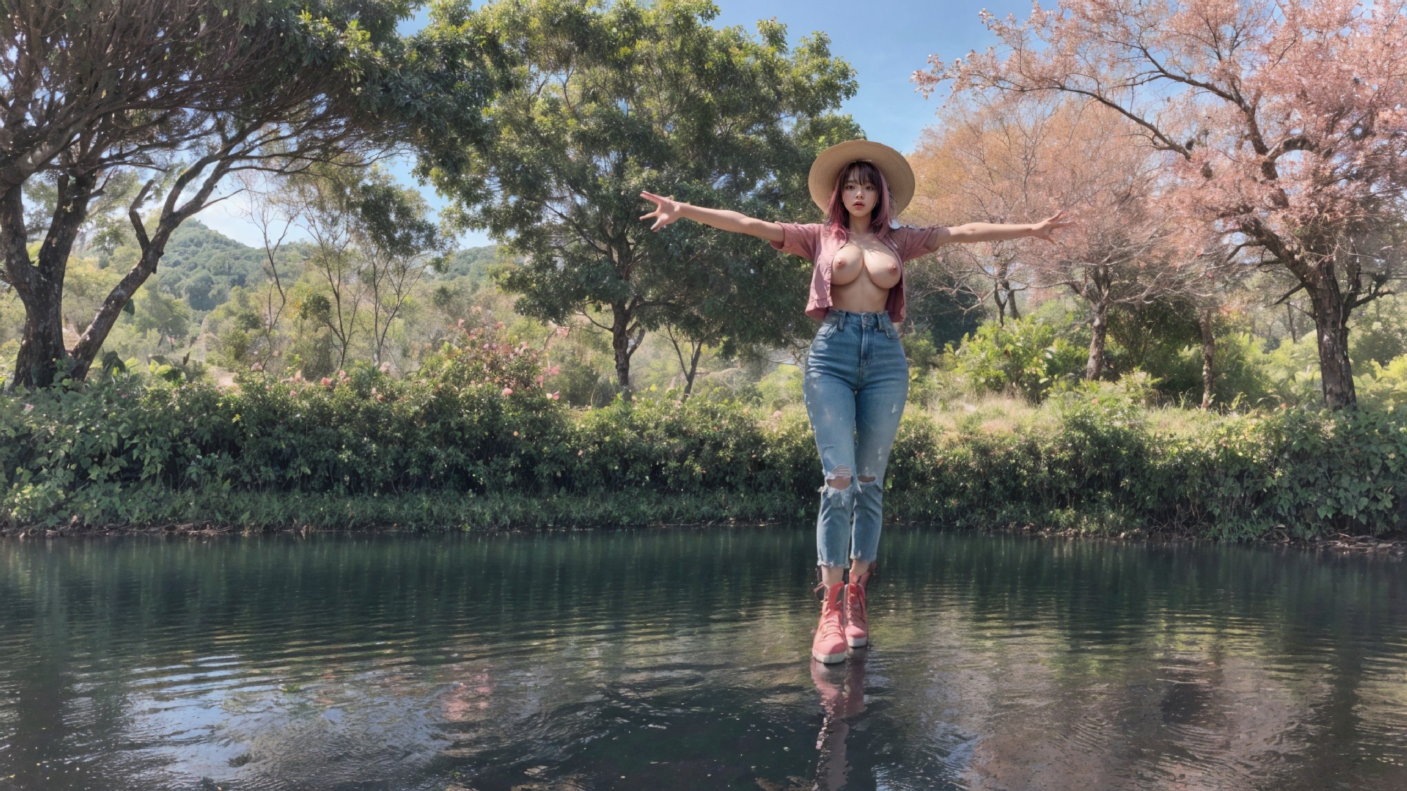 Jeans semi-nude