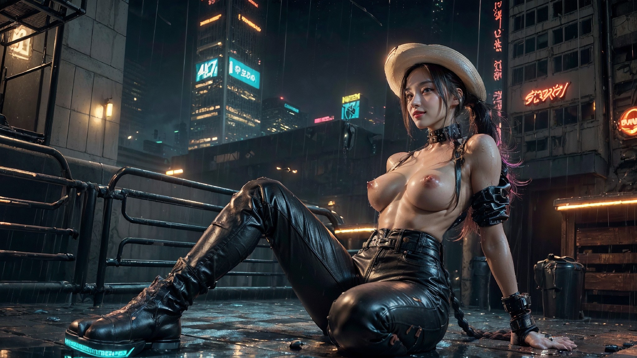 leather pants on a rainy day1