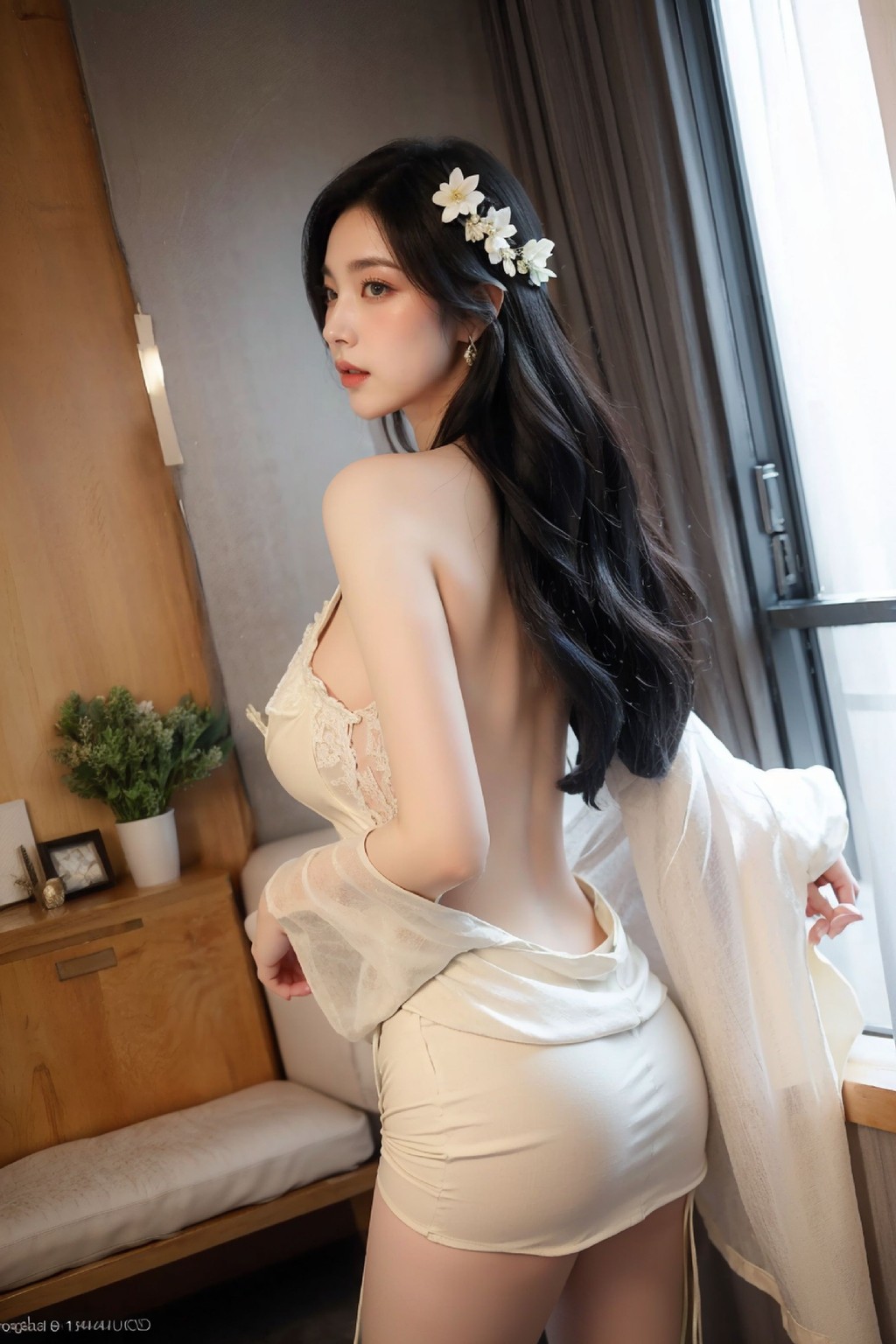 No554 White Long Dress