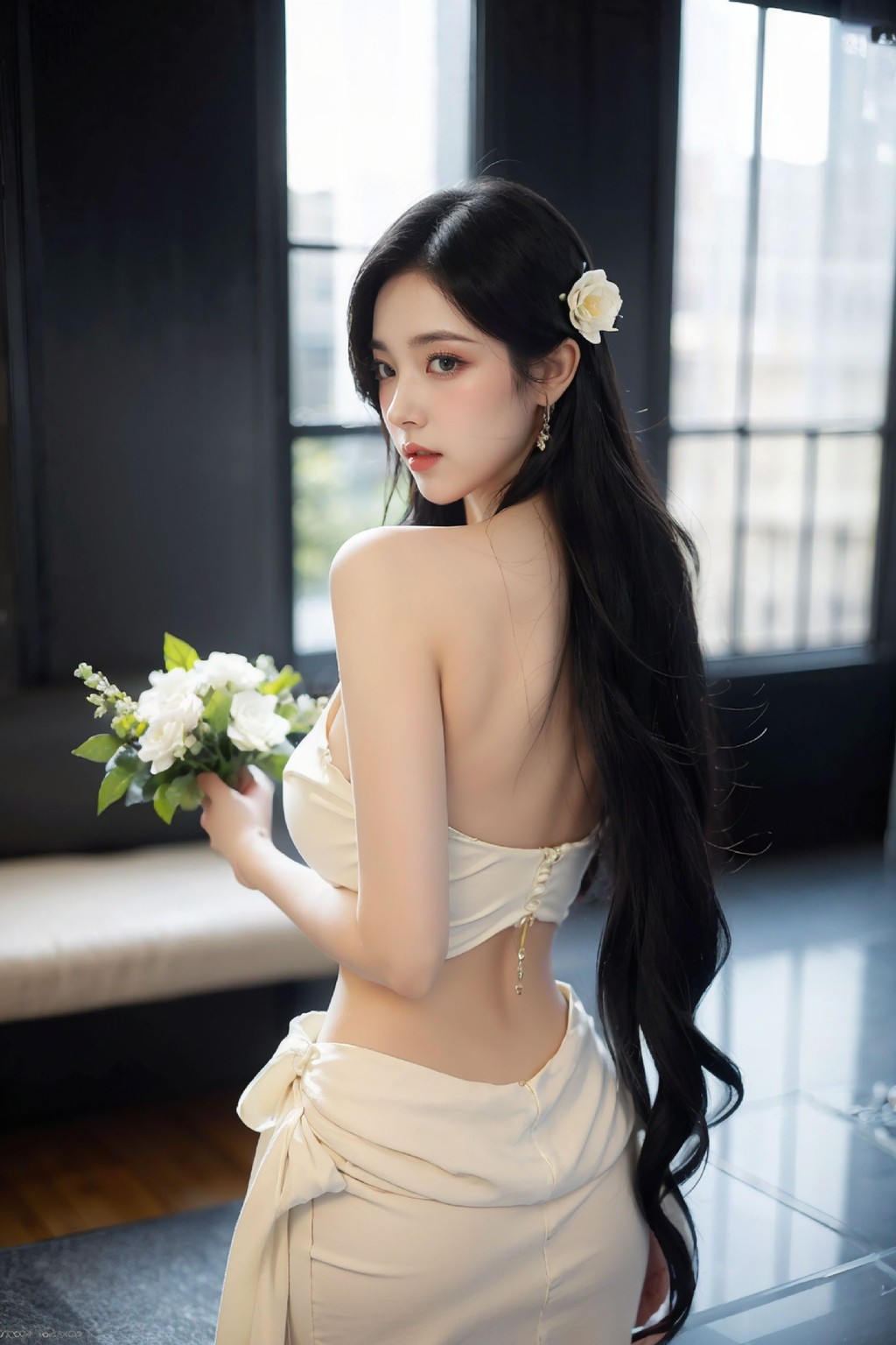 No554 White Long Dress