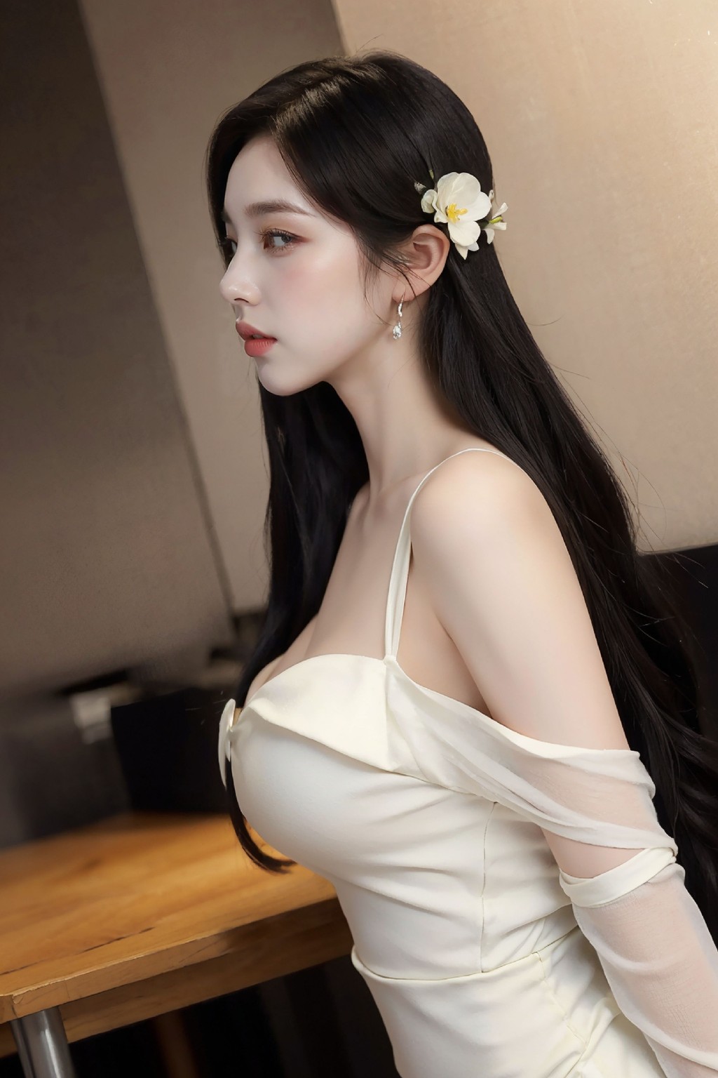 No554 White Long Dress