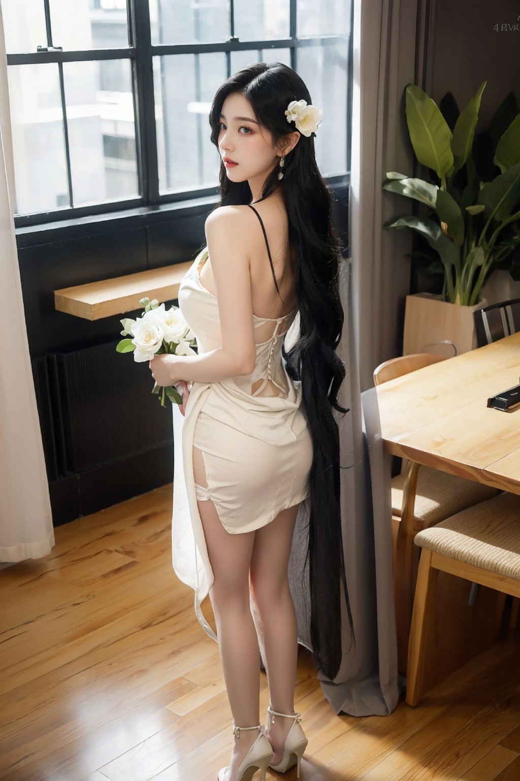 No554 White Long Dress