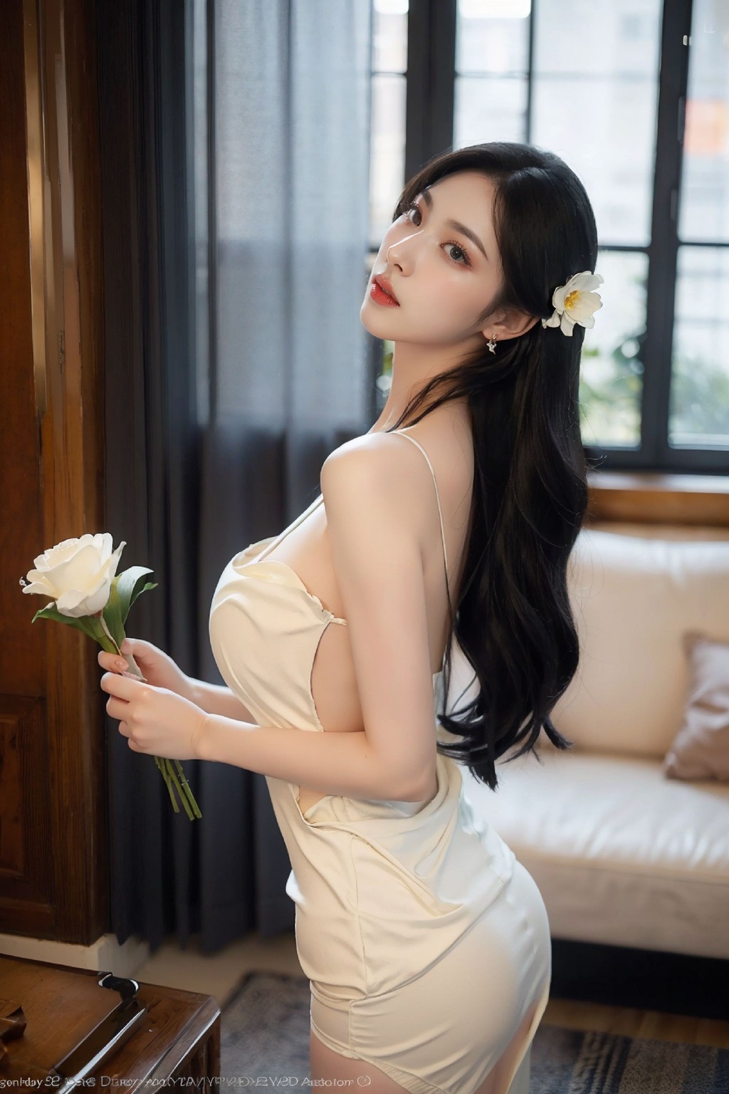 No554 White Long Dress