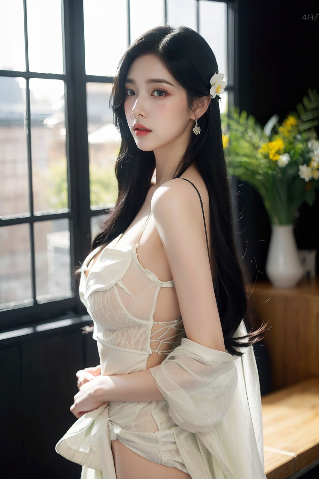 No554 White Long Dress