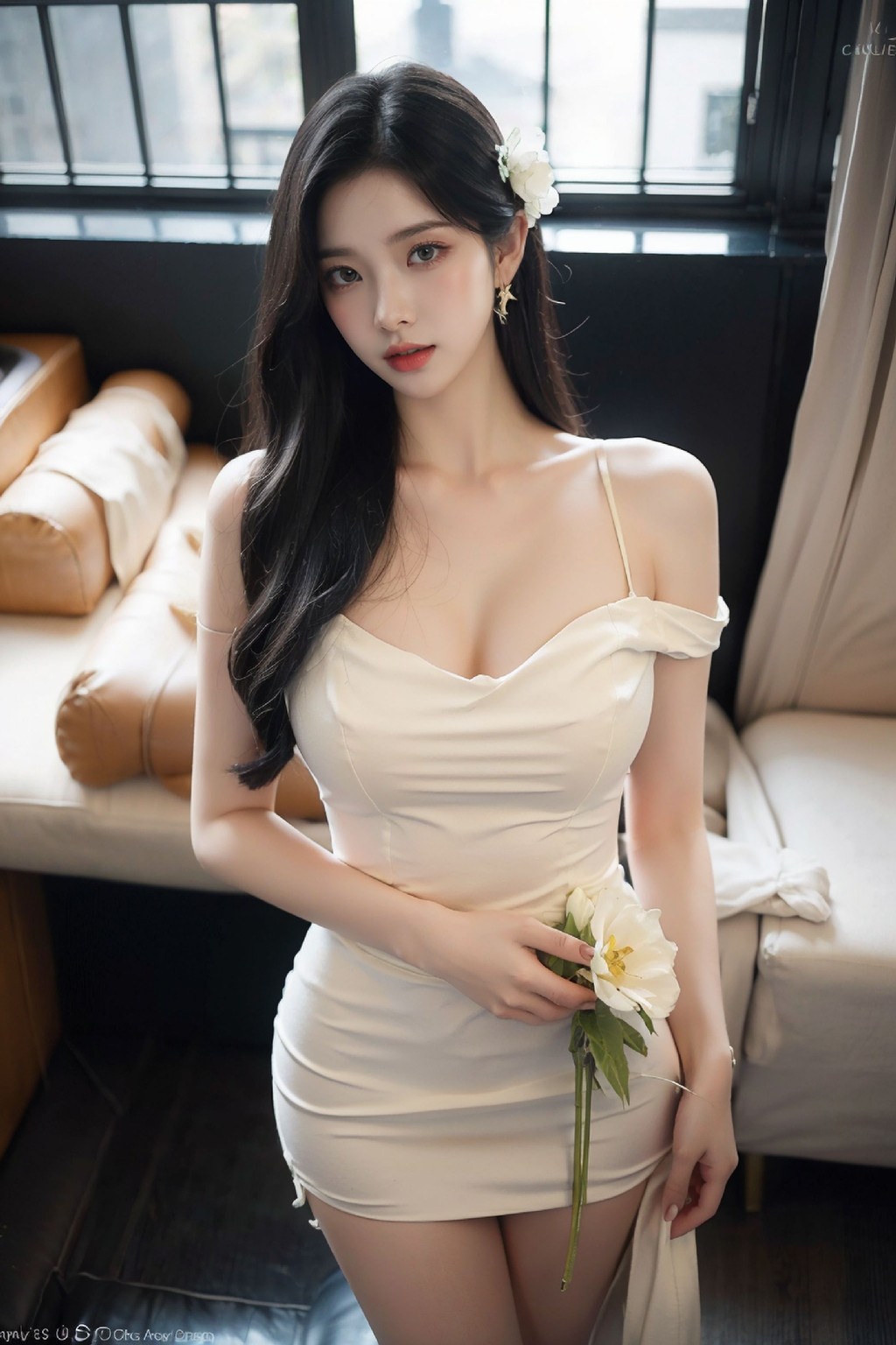 No554 White Long Dress