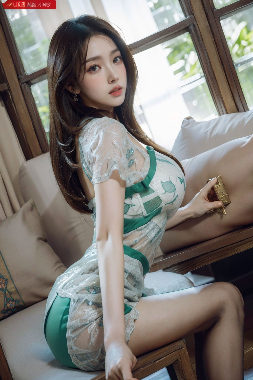 No555 Green Cheongsam