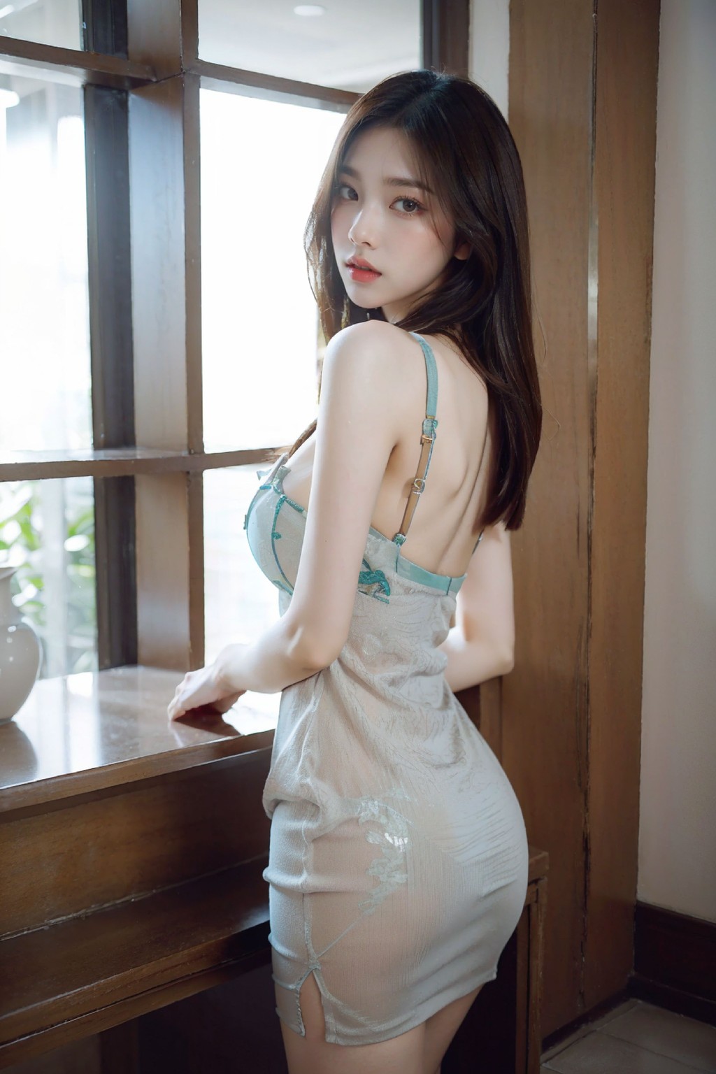 No555 Green Cheongsam