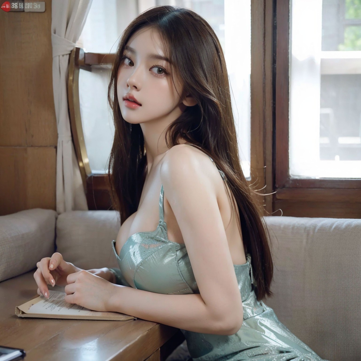 No555 Green Cheongsam