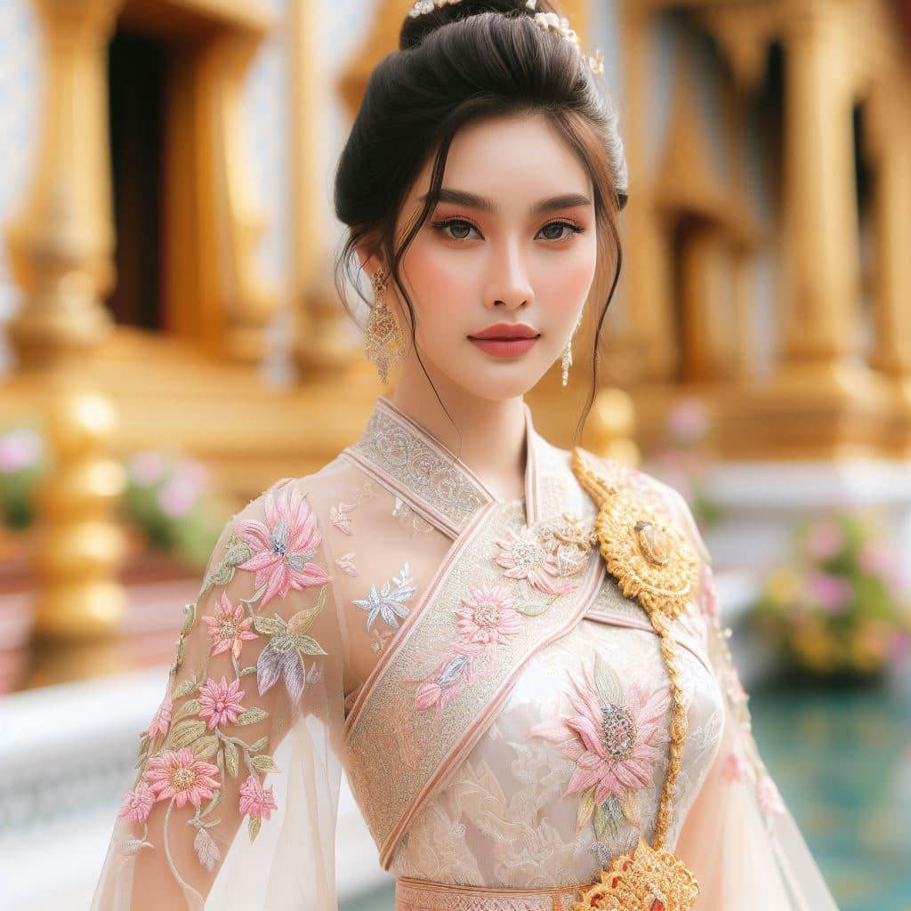 泰國皇室～穿戴傳統服飾的少女