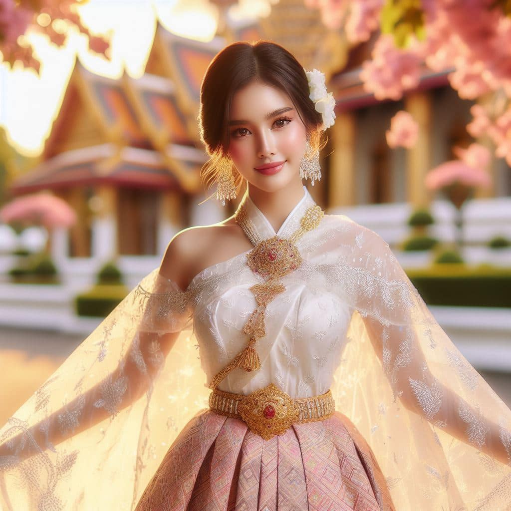 泰國皇室～穿戴傳統服飾的少女