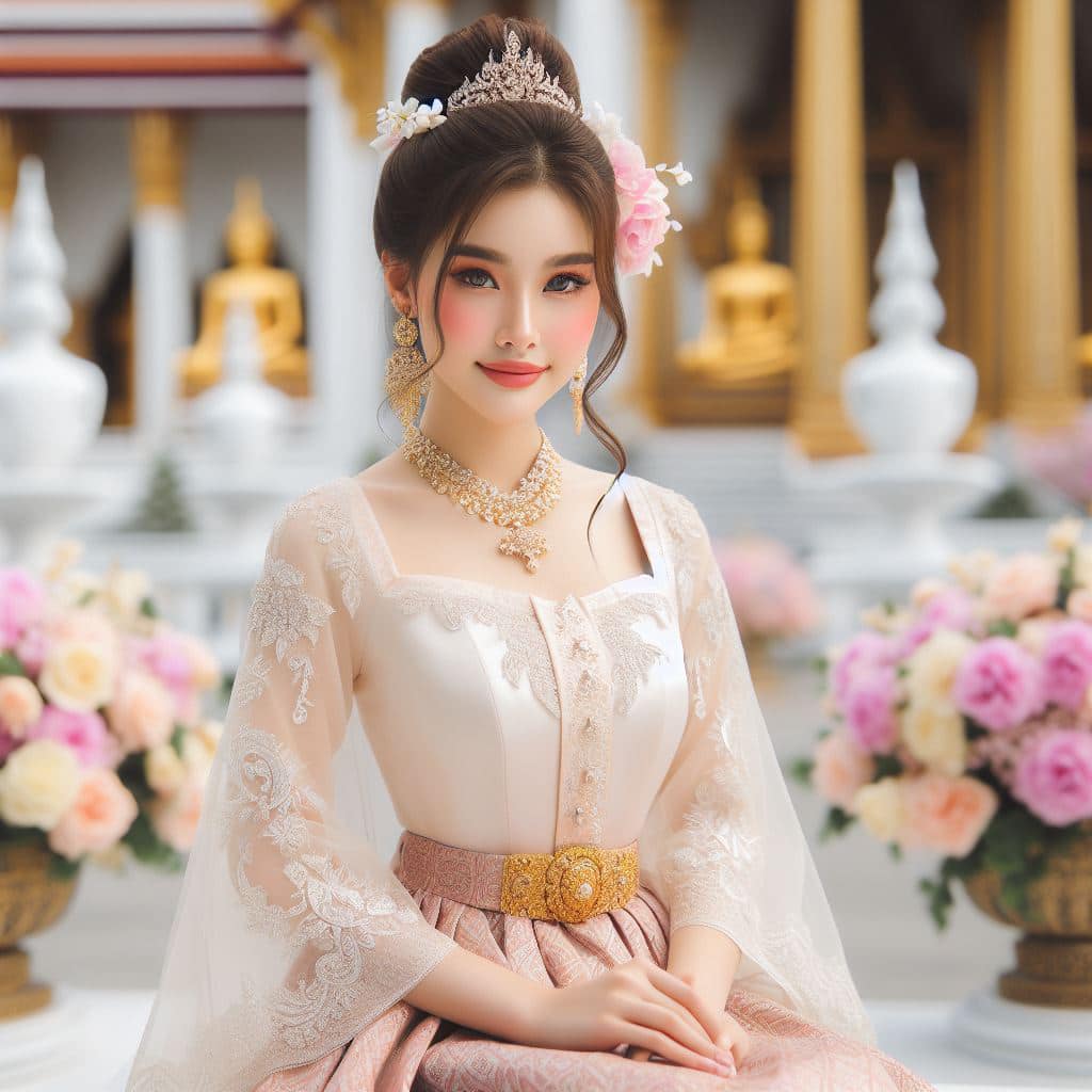 泰國皇室～穿戴傳統服飾的少女
