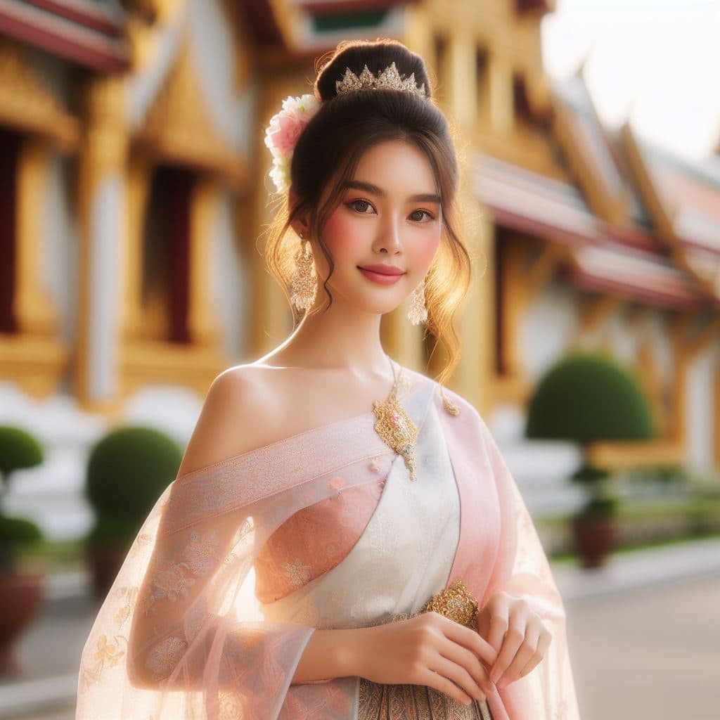 泰國皇室～穿戴傳統服飾的少女