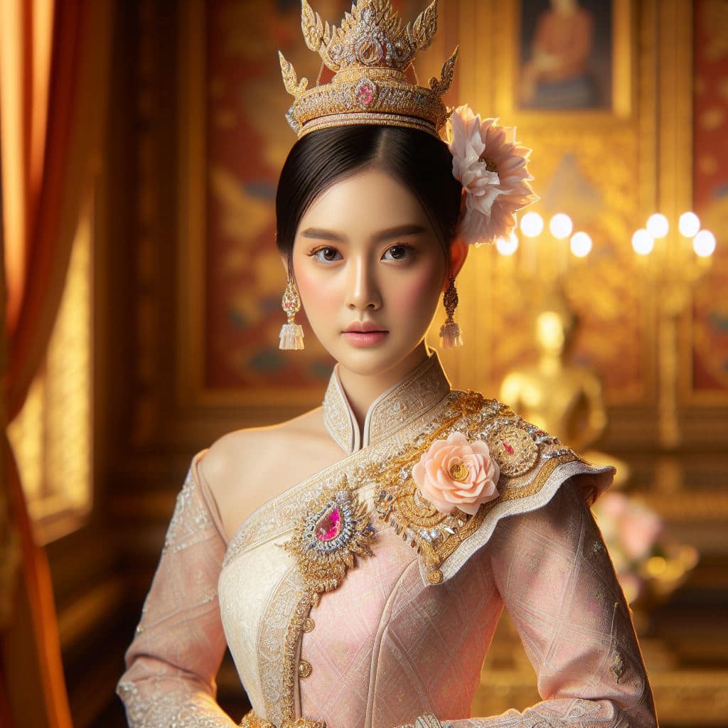 泰國皇室～穿戴傳統服飾的少女