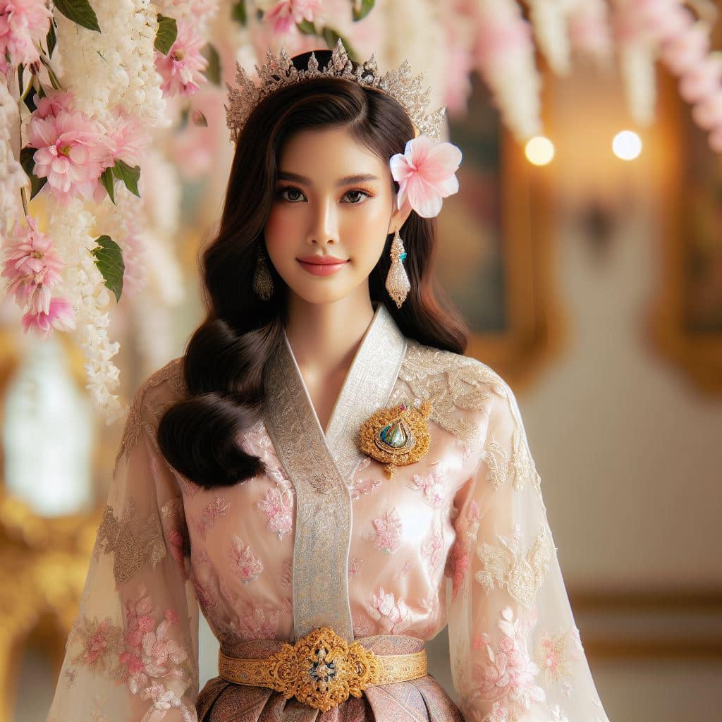 泰國皇室～穿戴傳統服飾的少女