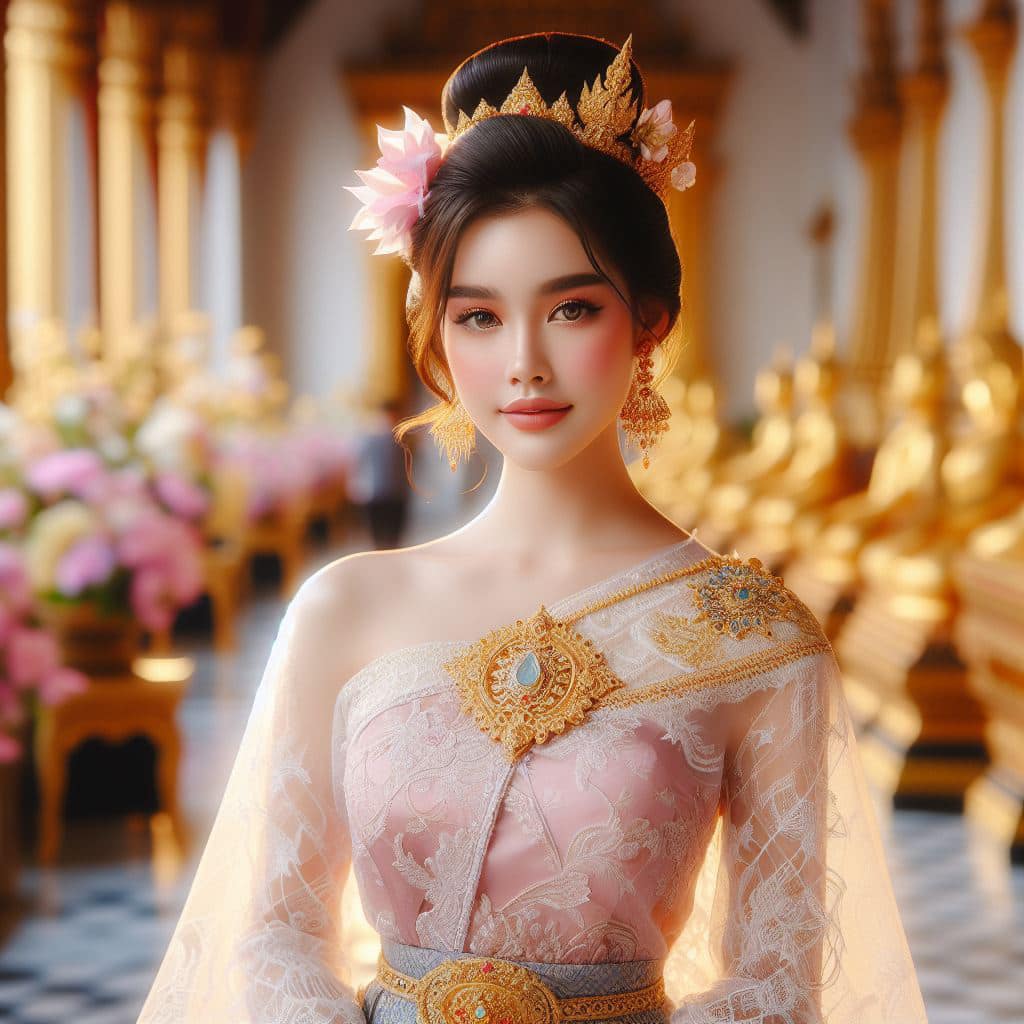 泰國皇室～穿戴傳統服飾的少女
