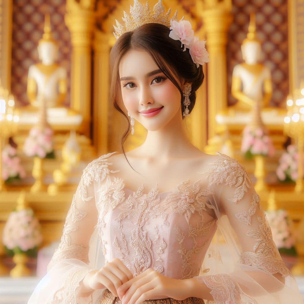 泰國皇室～穿戴傳統服飾的少女