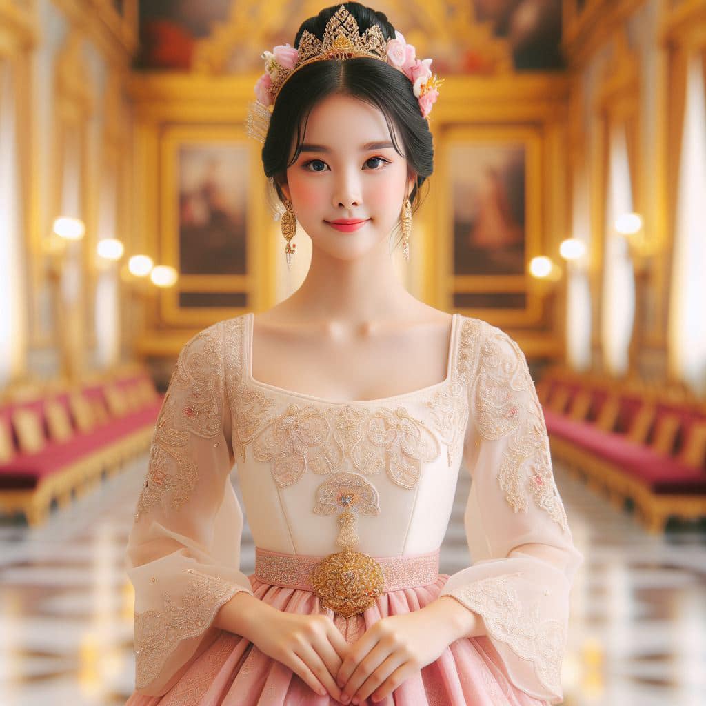 泰國皇室～穿戴傳統服飾的少女