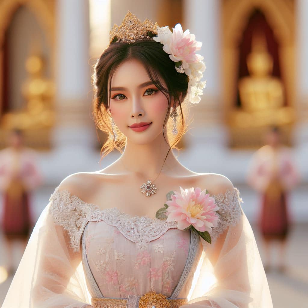 泰國皇室～穿戴傳統服飾的少女