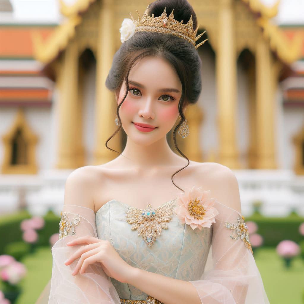 泰國皇室～穿戴傳統服飾的少女