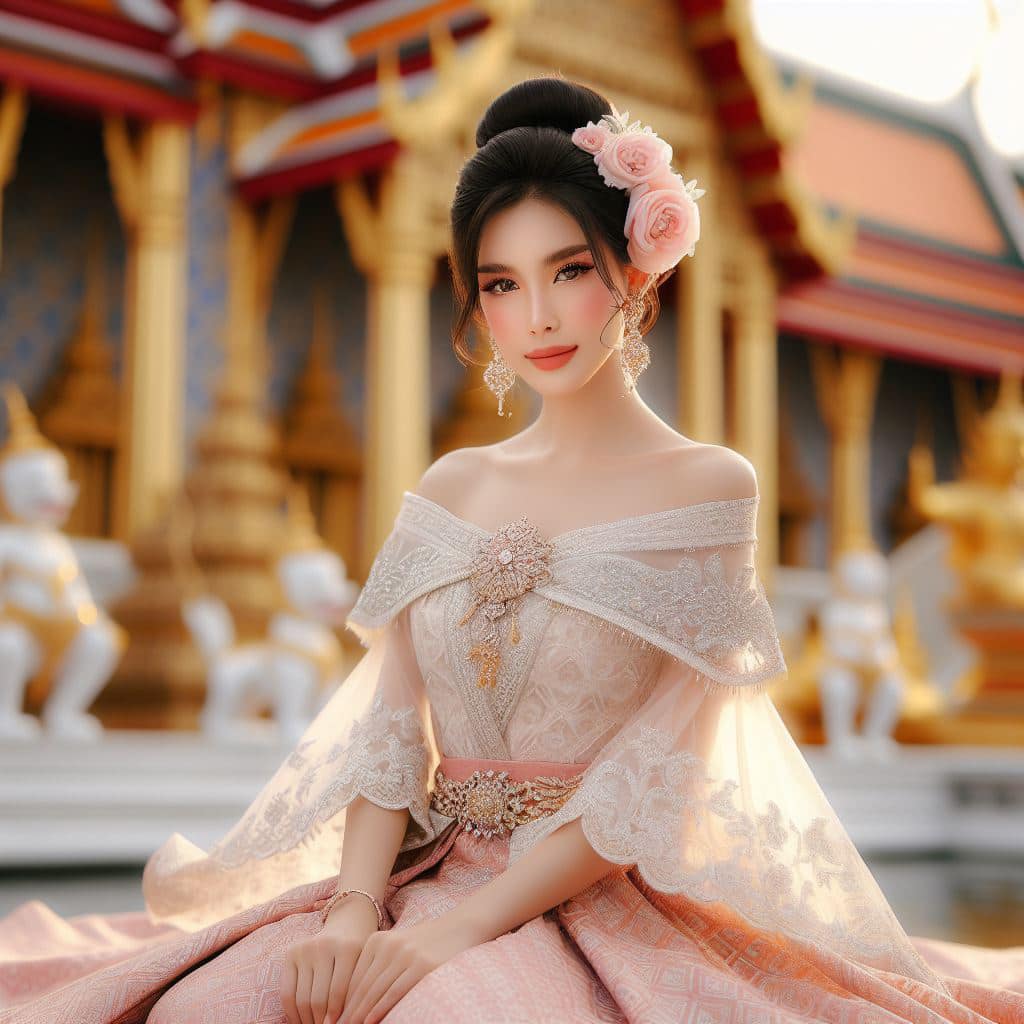 泰國皇室～穿戴傳統服飾的少女